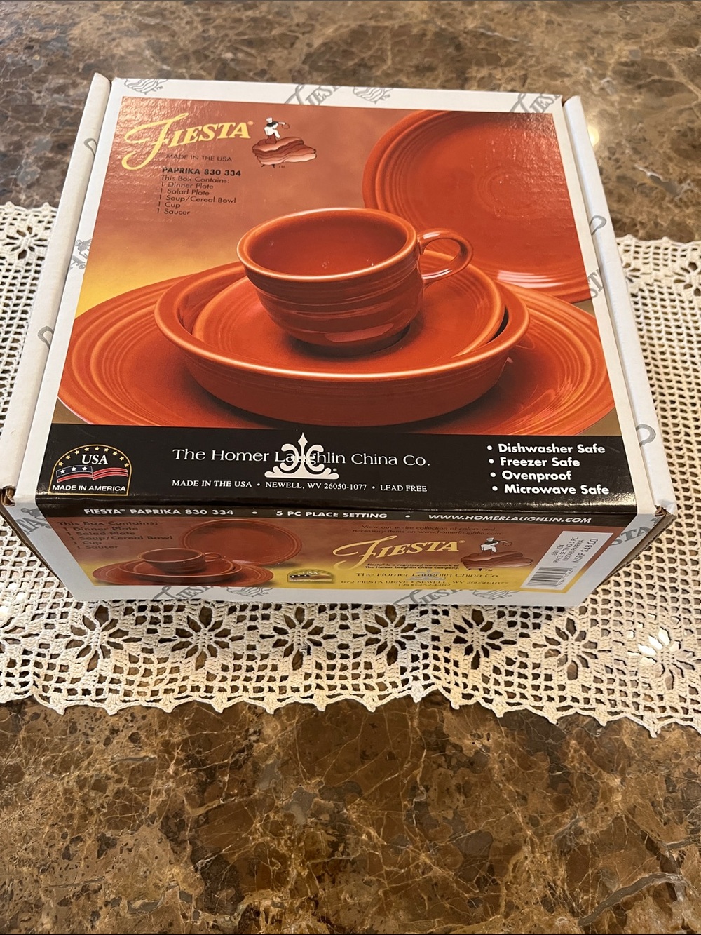 New! Fiesta Paprika 5-pc Place Setting Retired New in Box